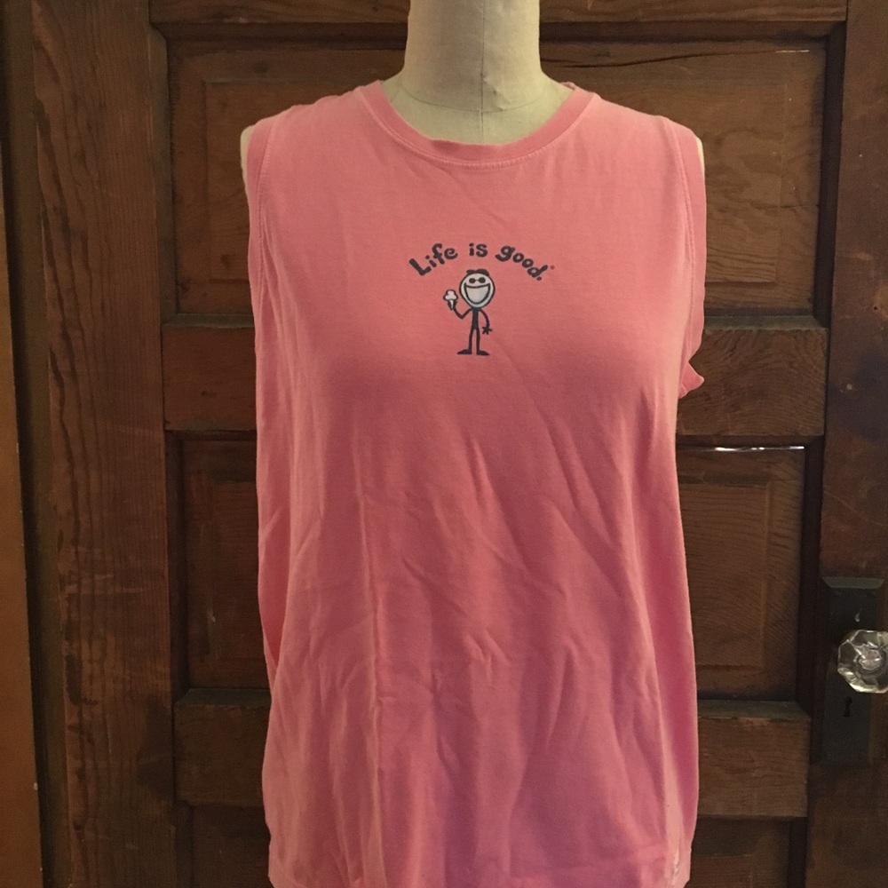 Pink life is good tank top